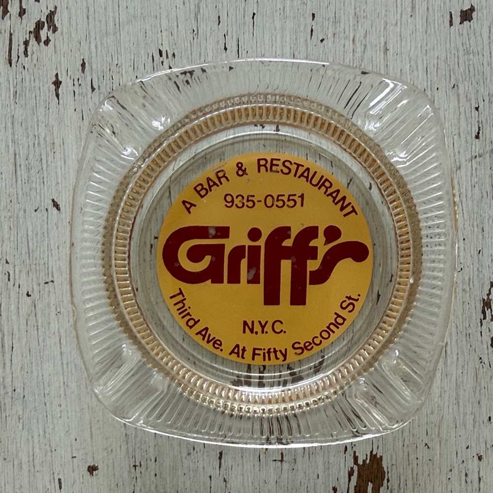 Vintage Griff's New York City Bar Glass Ashtray